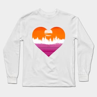 Lesbian forestscape subtle heart Long Sleeve T-Shirt